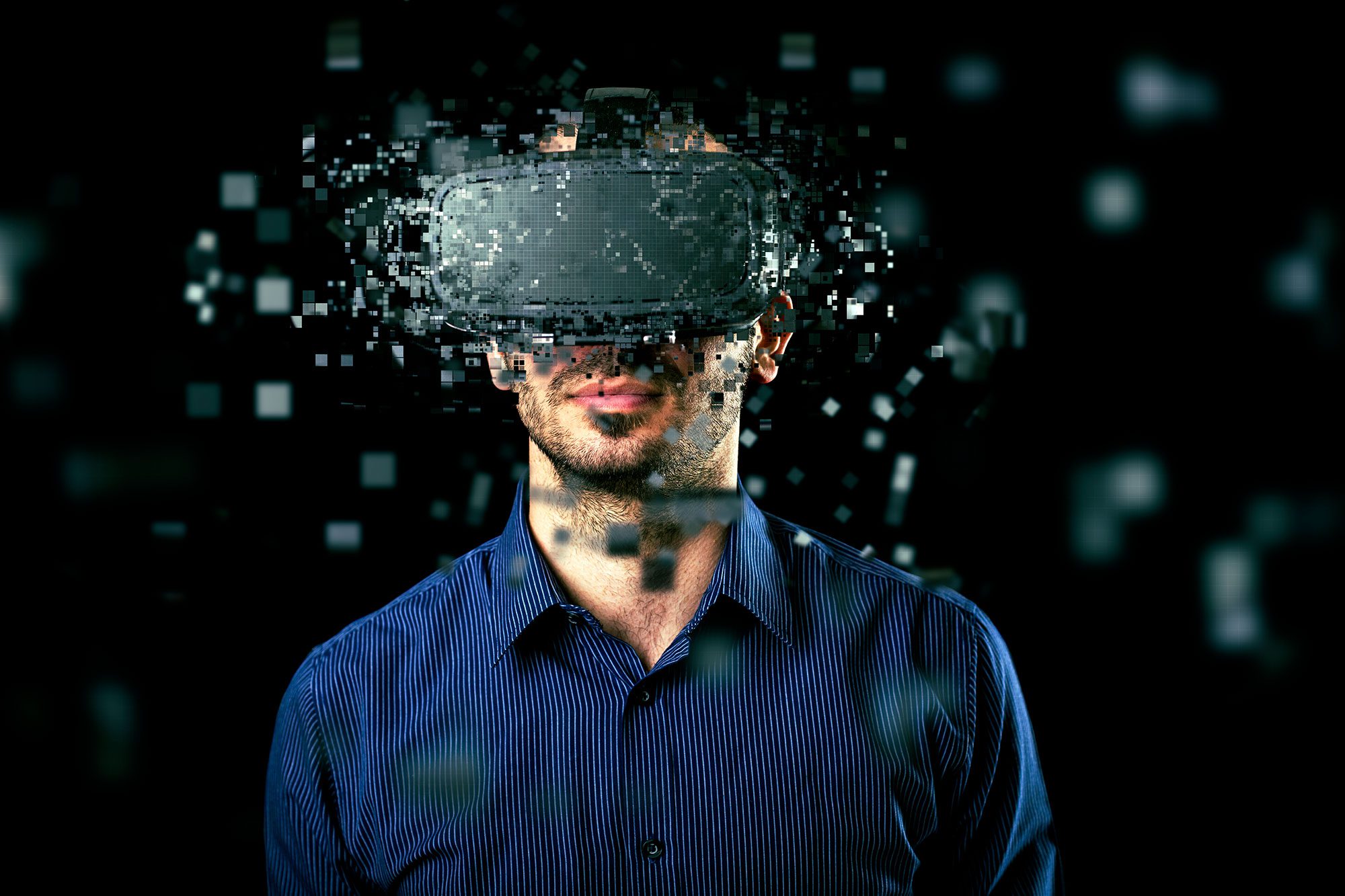 Technologie-Mann Virtual Reality