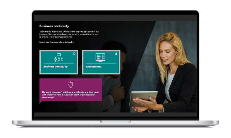 Compliance & ESG Business Continuity course screen shot